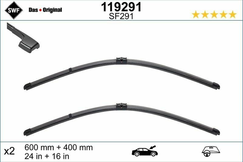 SWF Windshield Wiper Set - Flat Design for E-92/E-93 Models — Wipers