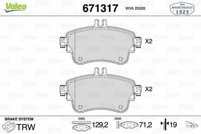 Valeo 13-A-Series 671317 Front Brake Pads (A180) Compatible with Mercedes-Benz A180