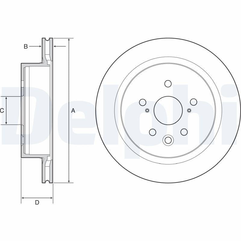 Delphi BG4962C Brake Disc (Twin Pack)-Painted, Drilled — Brake Rotors & Drums