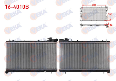 Veka 16-4010B Water Radiator Brazing Subaru Forester 2.0 M-T 1997-2002 / Impreza 1.6-1.8-2.0 M-T 1993-2000 — Radiators & Fans