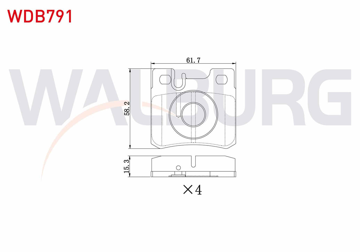 WALBURG WDB791 Brake Pad Rear Mercedes C Series (W202) C 220 CDI 1993-2000 — Brake Pads