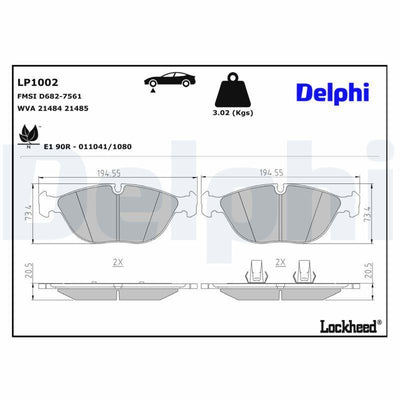 Delphi LP1002 Brake Pad — Brake Pads