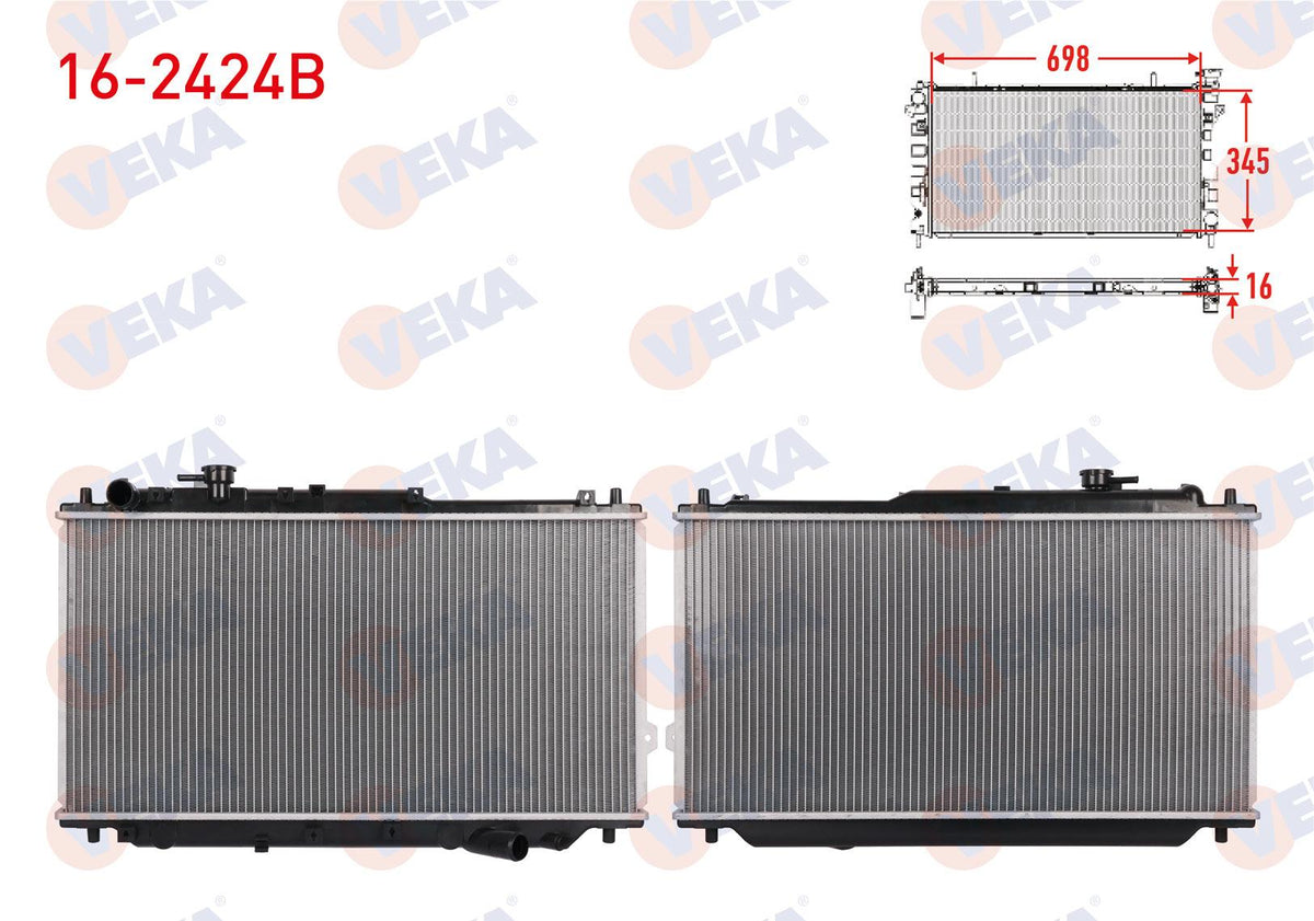 Veka 16-2424B Su Radiator Brazing Kıa Sephia (Fb) 1.5i 16V M-T Ac + /-1996-2001 — Radiators & Fans