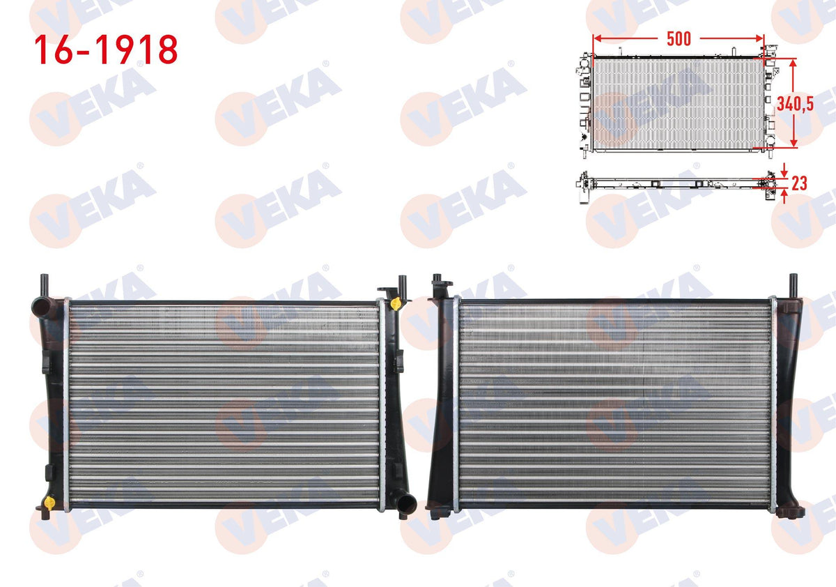 Veka 16-1918 Su Radiator Mechanical Ford Fiesta V 1.25i (Efı) A-T / M-T Ac + /-2001-2008 — Radiators & Fans