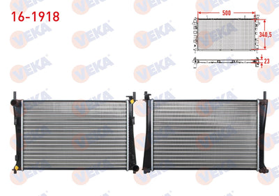 Veka 16-1918 Water Radiator Mechanical Ford Fiesta V 1.25i (Efi) A-T / M-T Ac + /-2001-2008 — Radiators & Fans