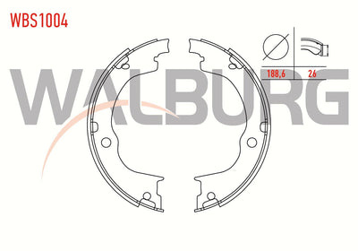 WALBURG WBS1004 Parking Brake Shoe Chevrolet Captiva (C100,C140) 2.0 D 188 — Brake Cables & Hardware