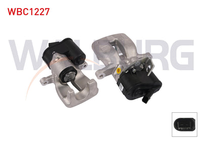 WALBURG WBC1227 Brake Caliper Electronic Right Rear Piston 38mm Disc 282mm VW Passat 2005-2010 /Tiguan 2007-2016 /Audi Q3 2011 - 1 Piece