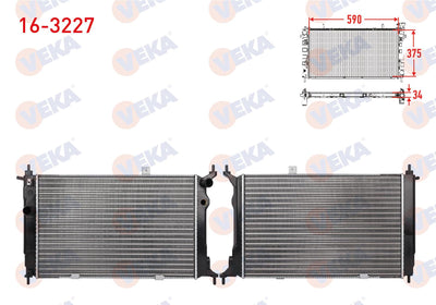 Veka 16-3227 Water Radiator Mechanical Opel Astra F 1.4i M-T 1991-1998 — Radiators & Fans