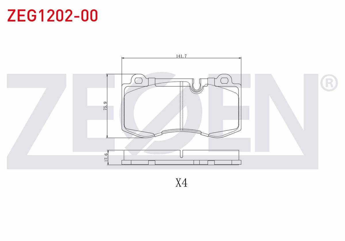 Zegen ZEG1202-00 Brake Pad Front Mercedes S Series (W221) S 320 CDI 2005-2013 / Mercedes S Series (W221) S 350 2 — Brake Pads