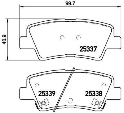 Brembo P30067 Brake Pad Rear Hyundai Accent Blue 11- Bayon 21- Elantra 11- i20 15- i30 11- i40 11- Tucson 08-10 — Brake Pads