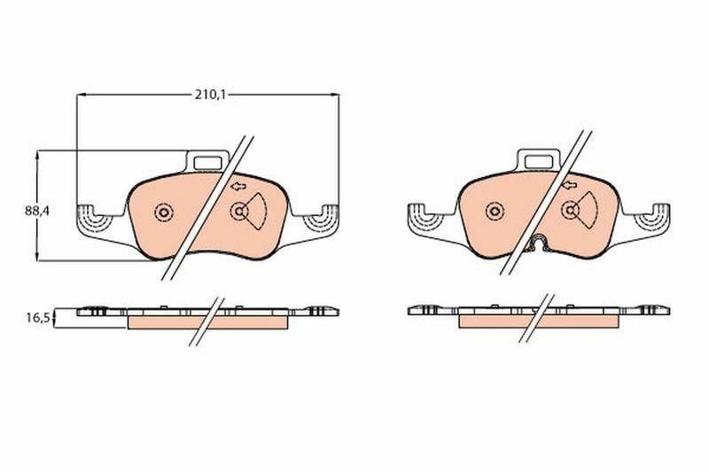 trw gdb2120 front brake pads for audi tt, close up of trw brake pads, installation of trw brake pads TRW GDB2120 Front Brake Pads - Superior Stopping Power for Audi TT 1.8-2.0 TDI | Height: 3.48 in, Width: 8.27 in, Thickness: 0.65 in TRW GDB2120 Front Brake Pads for Audi TT trw, brake-pads, audi-tt, car-parts, vehicle-repair, mechanics, braking-system, car-owners, auto-accessories, ai-generated