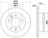 HELLA Pagid Front Brake Discs - 276mm Diameter, 22mm Thickness — Brake Rotors & Drums