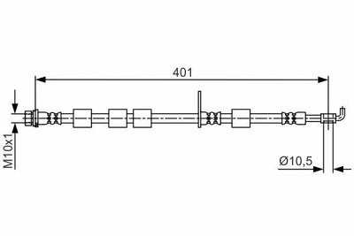 Bosch 1987481700 Brake Hose 09 Fiesta Compatible with Ford Fiesta — Brake Hydraulics