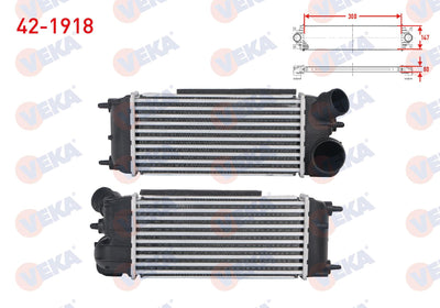 Veka 42-1918 Turbo Radiator (Intercooler) Ford Fiesta VI 1.6 TDCi 2008-2012 — Radiators & Fans