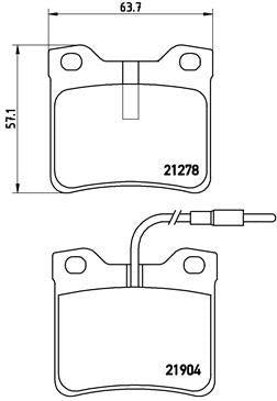 Brembo P50030 Brake Pad Rear Low-Met Peugeot