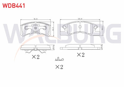 WALBURG WDB441 Brake Pad Front Mitsubishi Attrage (A10_) 1.2 2014-/ Daihatsu Cuore VII 1.0 2003-2007 — Brake Pads