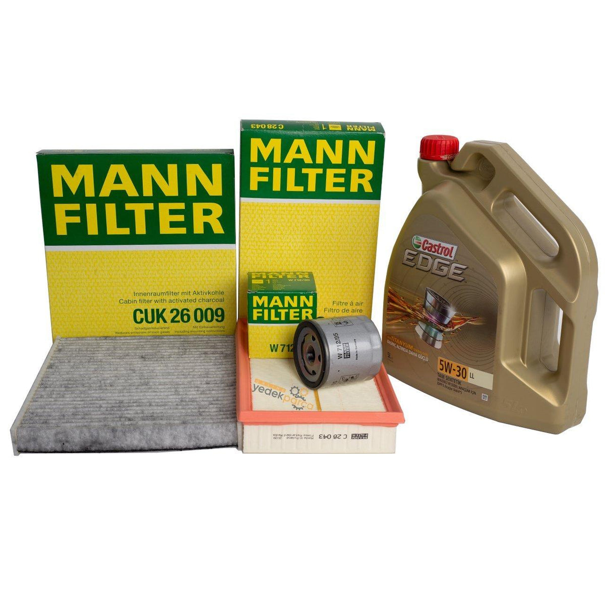 Mann Volkswagen Golf 7 1.5 TSI Filter Care Kit with Castrol Oil — Fluids & Chemicals