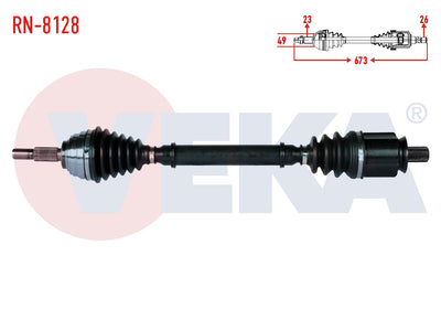 Veka RN-8128 Complete Axle Left Front Renault Megane II (Bm0 / 1 — Axles, CV Joints & Boots