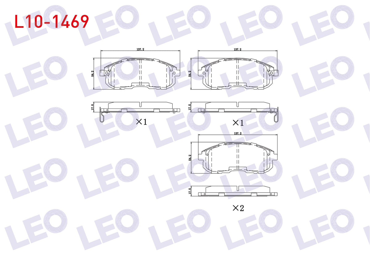 LEO L10-1469 Brake Pad Front with Wear Indicator Cable Drilled Nissan Juke 1.5 dCi 2010-/ Juke 1.6 DiG-T 2010-/ — Brake Pads