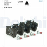 Delphi LP2254 Rear Brake Pads - Low-Metallic Material for Clio III