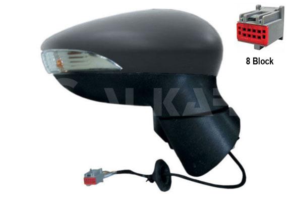 Alkar 6120394 Outer Rear View Mirror Right Electric Heated Primed with Turn Signal 6 Pin Ford Fie — Tail, Signal & Reflectors
