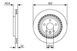 BOSCH Disc Brake Rotors 0986479398 - 302mm Ventilated — Brake Rotors & Drums