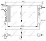 NRF Motor Water Radiator - Compatible with Corsa B X12SZ, C14NZ and 2 more models — Radiators & Fans