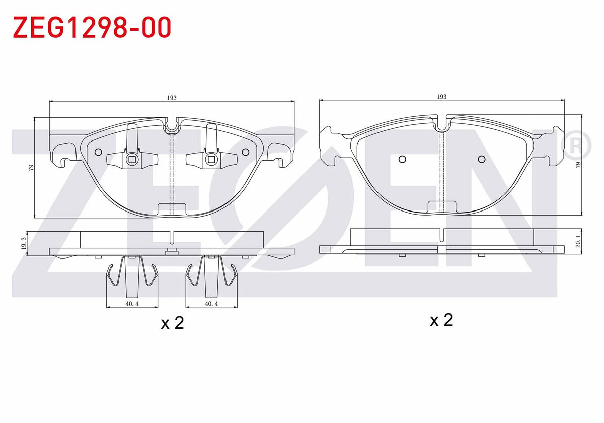 Zegen ZEG1298-00 Brake Pad Front BMW X5 (E70) 4.8i 2007-2012 / BMW X6 (E71,E72) 3.5 D 2008-/ BMW X6 (E71 — Brake Pads