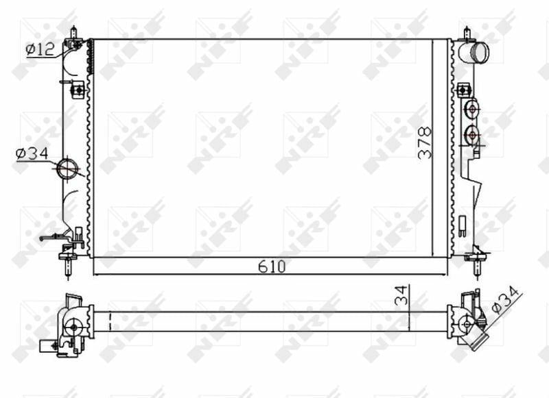 NRF 50563A Water Radiator for Vectra B with Air Conditioning Mechanic — Radiators & Fans
