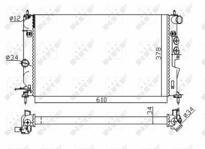 NRF 50563A Water Radiator for Vectra B with Air Conditioning Mechanic — Radiators & Fans