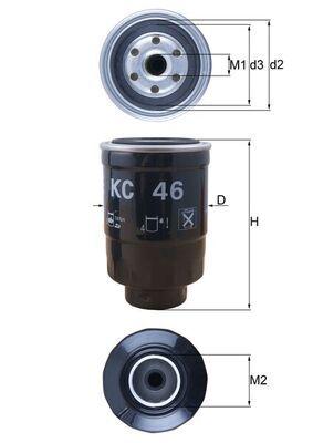 Mahle KC46 Fuel Filter Opel Campo (Tf0, Tf1) 2.5 D (Tfr54)-56 KW / 76 Ps-08.1991-06.1994