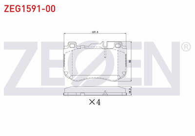 Zegen ZEG1591-00 Brake Pad Front Mercedes C Series (W205) C 200 Bluetec 2014 — Brake Pads