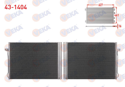 Veka 43-1404 A/C Condenser BMW X5 (E70) 3.0 D 2007-2012 — Condensers & Evaporators