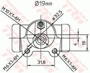 trw-brake-cylinder-bwd260, rear-view-of-trw-brake-cylinder, close-up-of-piston-diameter-19mm TRW Brake Cylinder BWD260 - 19mm Piston Diameter | Car Enthusiasts & Mechanics TRW Brake Cylinder for Renault Laguna I trw, brake-cylinder, 19mm, renault-laguna, car-parts, auto-repair, mechanics, car-enthusiasts, fren-silindiri, ai-generated