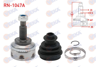 Veka RN-1047A CV Joint Left-Right Front Outer Renault Kangoo (Kc0 / 1) 1.5 dCi ABS li 44 Outer Thi — Axles, CV Joints & Boots