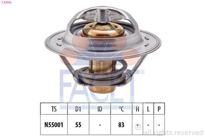 Facet 78304S Thermostat 88 °C with Gasket Peugeot Citroen All Models Xu Motor 83 Deg — Water Pump & Thermostat