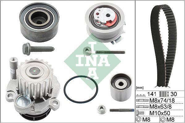 INA 530040530 Timing Camshaft Tensioner Set with Water Pump Passat Jetta III Golf V Touran Octavia — Water Pump & Thermostat