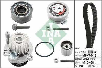 INA 530040530 Timing Camshaft Tensioner Set with Water Pump Passat Jetta III Golf V Touran Octavia — Water Pump & Thermostat