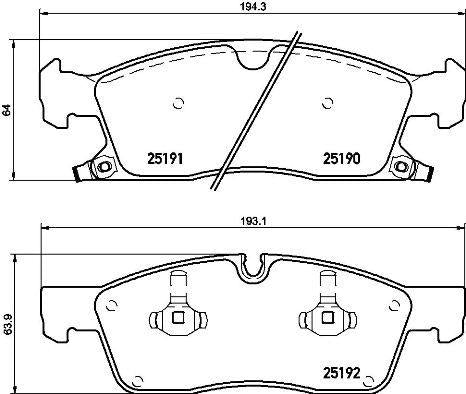Brembo P37015 Brake Pad Front Low-Met Jeep — Brake Pads