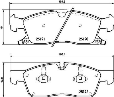 Brembo P37015 Brake Pad Front Low-Met Jeep — Brake Pads