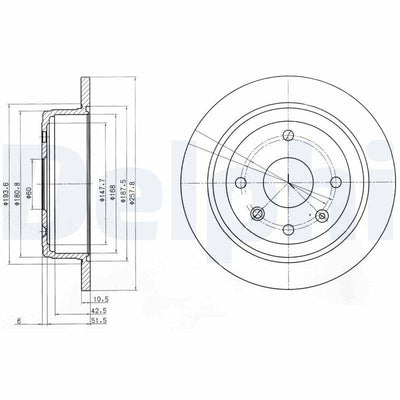 Delphi BG4091 Rear Brake Disc Chevrolet Lacetti/Nubira/Evanda, 257-258mm and 2 more models — Brake Rotors & Drums