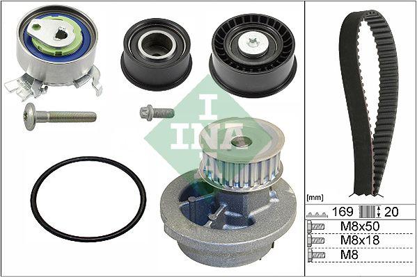 INA 530007830 Timing Belt Kit + Water Pump Astra F Vectra B Corsa B X16XEL — Water Pump & Thermostat