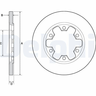 Delphi BG4680C Brake Disc Rear Transit V363 13-18 2.2 TDCi Rwd — Brake Rotors & Drums