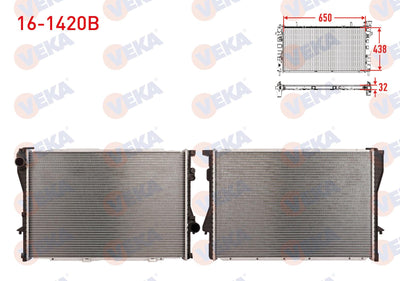 Veka 16-1420B Water Radiator Brazing BMW 5 Series (E39) 520i-523i-528i-535i-540i A-T / M-T 1995-2003 / BMW — Radiators & Fans