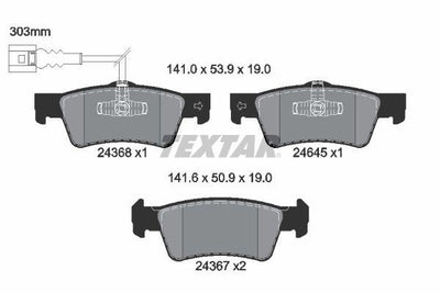 Textar 2436801 Brake Pad Rear VW T5 Rear with Bracket