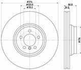 HELLA Pagid 8DD355110-001 - Premium Brake Disc for BMW E65, E66, E67 — Brake Rotors & Drums