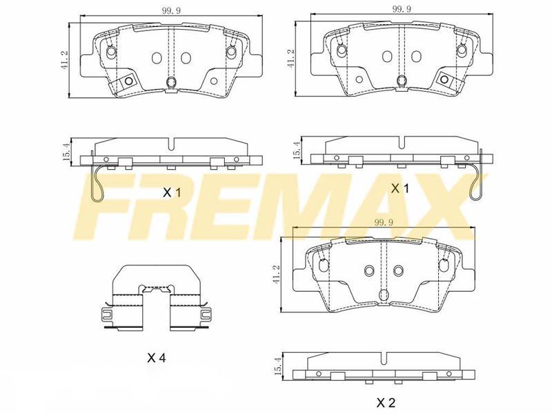 Fremax FBP-1867 Rear Brake Pad Hyundai Bayon-Kona-Ioniq-Accent Blue-i10-i40-Elantra-Tucson / Kia Rio-Stonic-Soul — Brake Pads