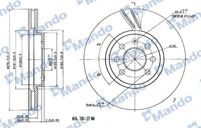 Mando MBC035184 Disc Front (Ad) 01-Astra.H-Combo.C | Set of 2