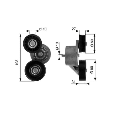 Gates T38167 Belt Tensioner Jeep G.Cherokee II-III 4.7 V8 Commander 4.7 V8
