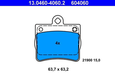 ATE 13.0460-4060.2 Brake Pad Rear Mercedes C Series W201, C180 and 6 more models — Brake Pads